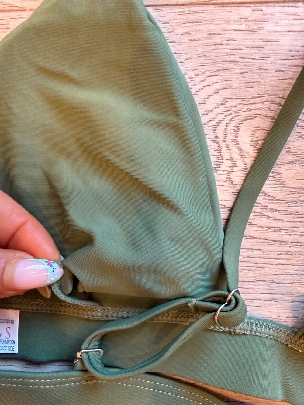 Amazon Olive Green Triangle swim top - Picture 4 of 4